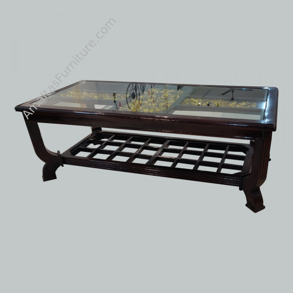 Amaltas R Type Teak Wood Center Table