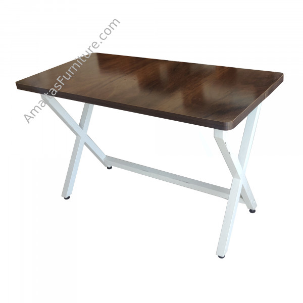 Amaltas Study Table with Metal Cross Legs