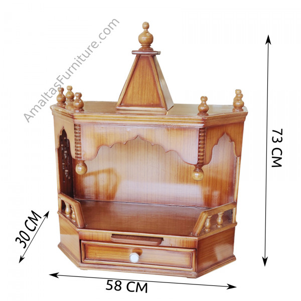 Amaltas Teak Wood Designer Small Temple