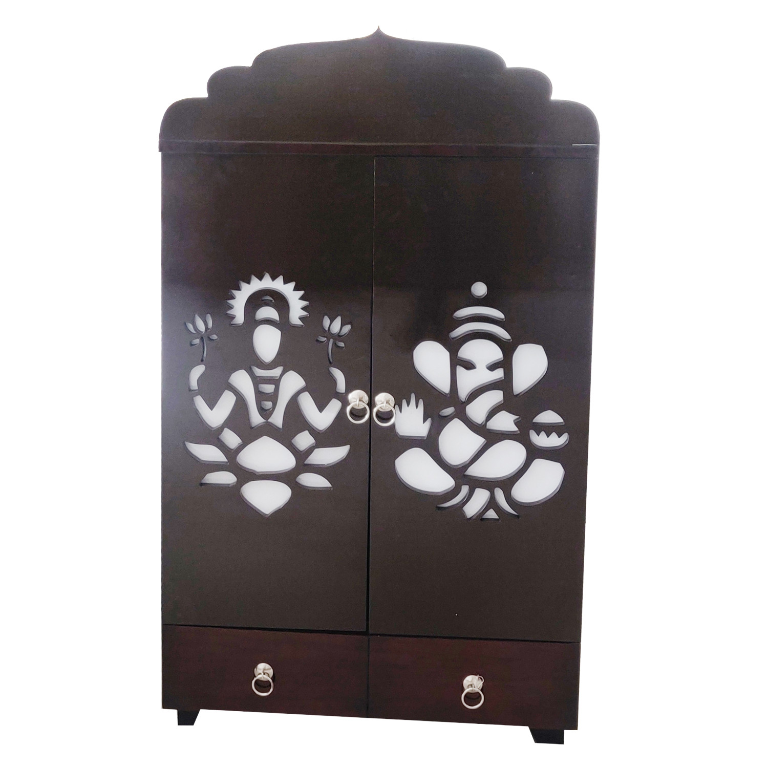 Amaltas Large Teak Wood Temple with Lights