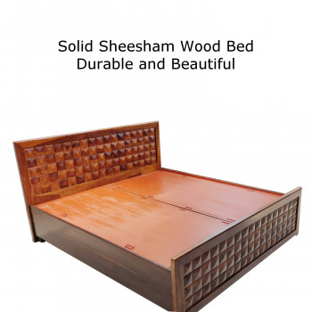 Amaltas Diamond Sheesham Wood Bed