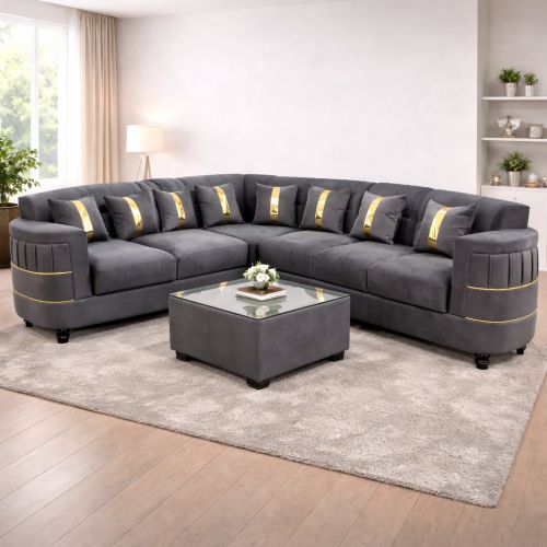 Amaltas Golden Strip Corner Sofa set – Sofa in Dehradun