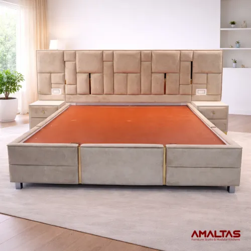 Amaltas Signature Double Bed with Side Tables and Box Storage – Bed in Dehradun