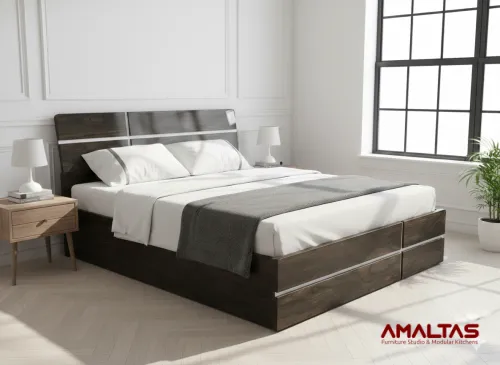 Amaltas High Gloss Double Bed – Bed in Dehradun