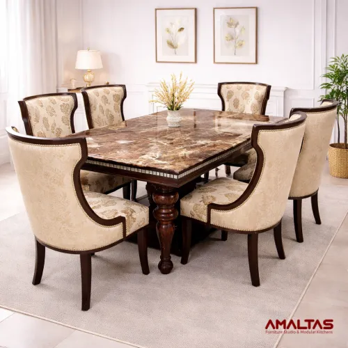 Amaltas Curved Chair Dining Set – Dining Table in Dehradun