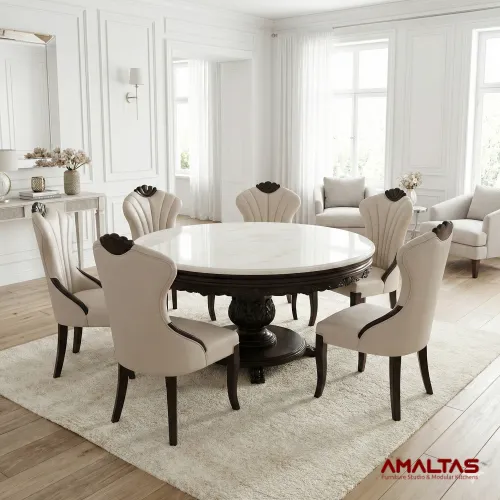 Amaltas Round Dining Set – Dining Table in Dehradun