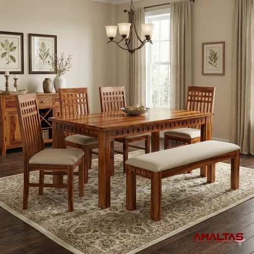 Amaltas Kuber Dining with Bench – Dining Table in Dehradun