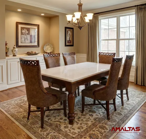 Amaltas Luxury Dining set with Onyx Marble Top – Dining Table in Dehradun