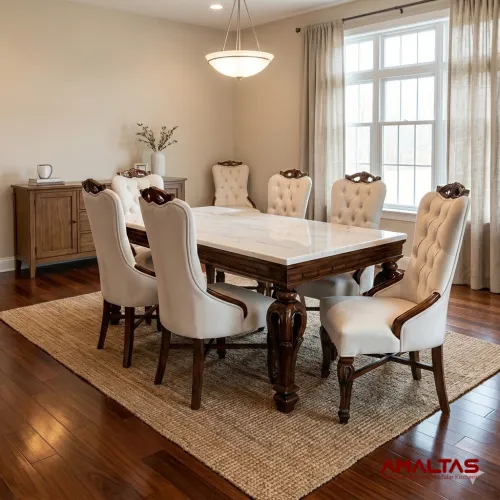 Amaltas Lamp Dining Set with Onyx Top – Dining Table in Dehradun