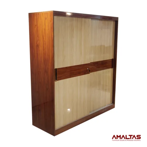 Amaltas Hi Gloss Slider Wardrobe in Mica and Ply – Wardrobe in Dehradun