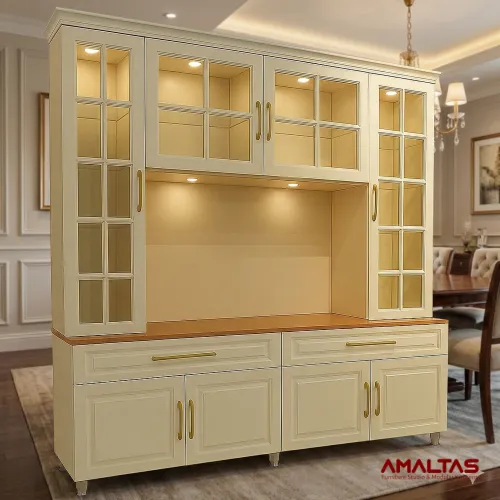 Amaltas Crockery Cabinet in PU Polish – Dining Table in Dehradun
