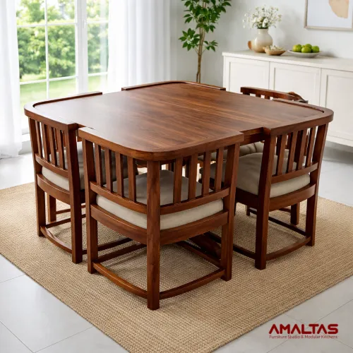 Amaltas 4 Seater Compact Dining Set – Dining Table in Dehradun