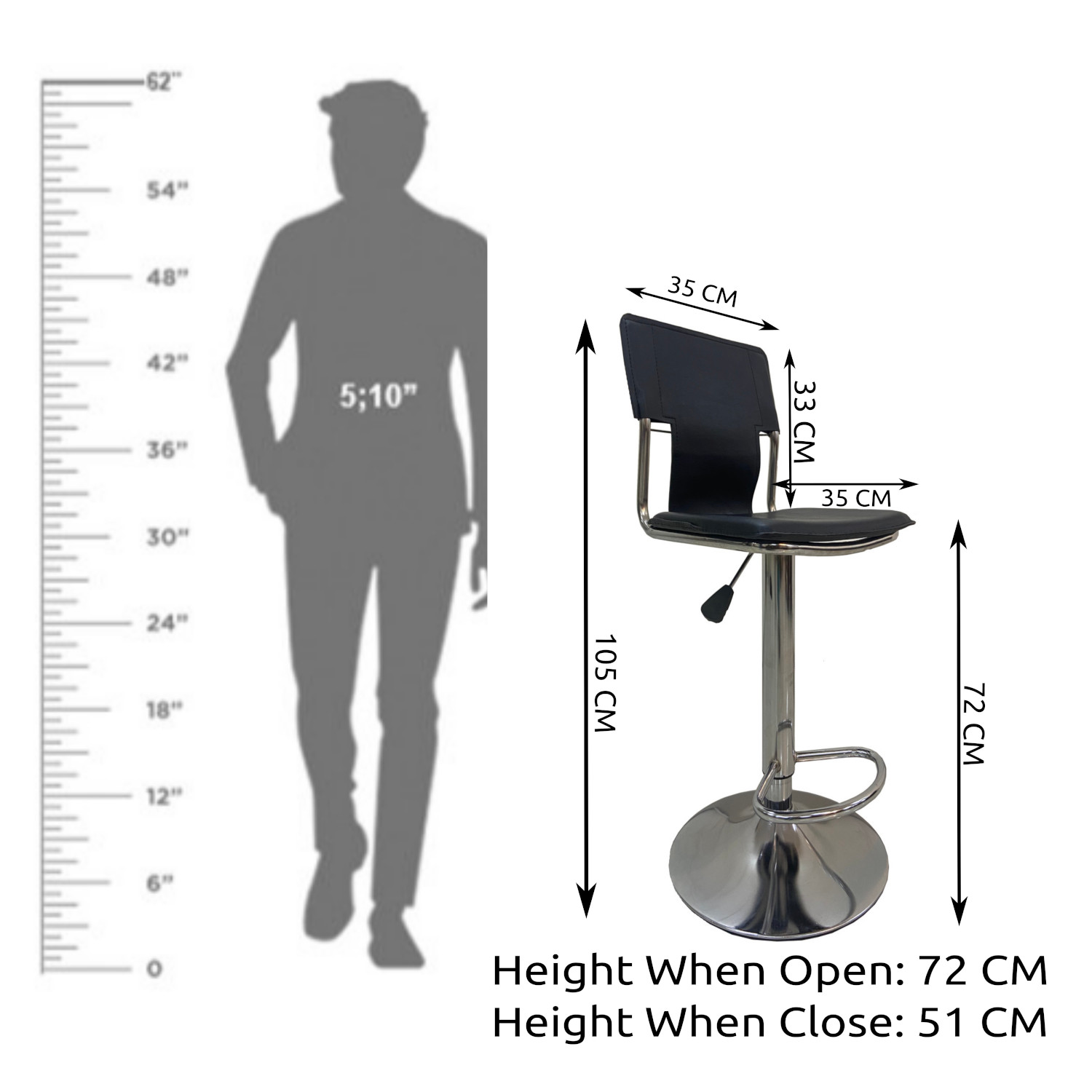 Amaltas Sleek Bar Chair