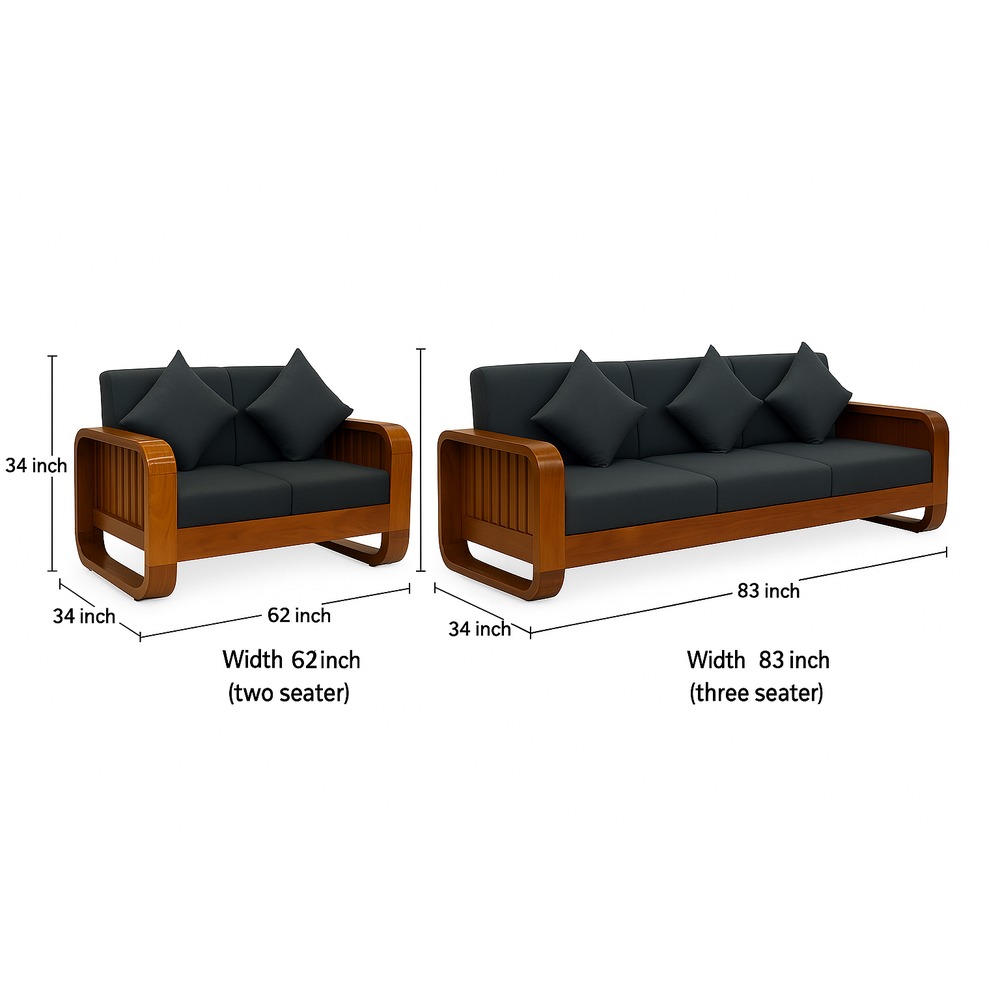 Amaltas Round Handle Sofa ~ Uttrakhand Teak Sofa