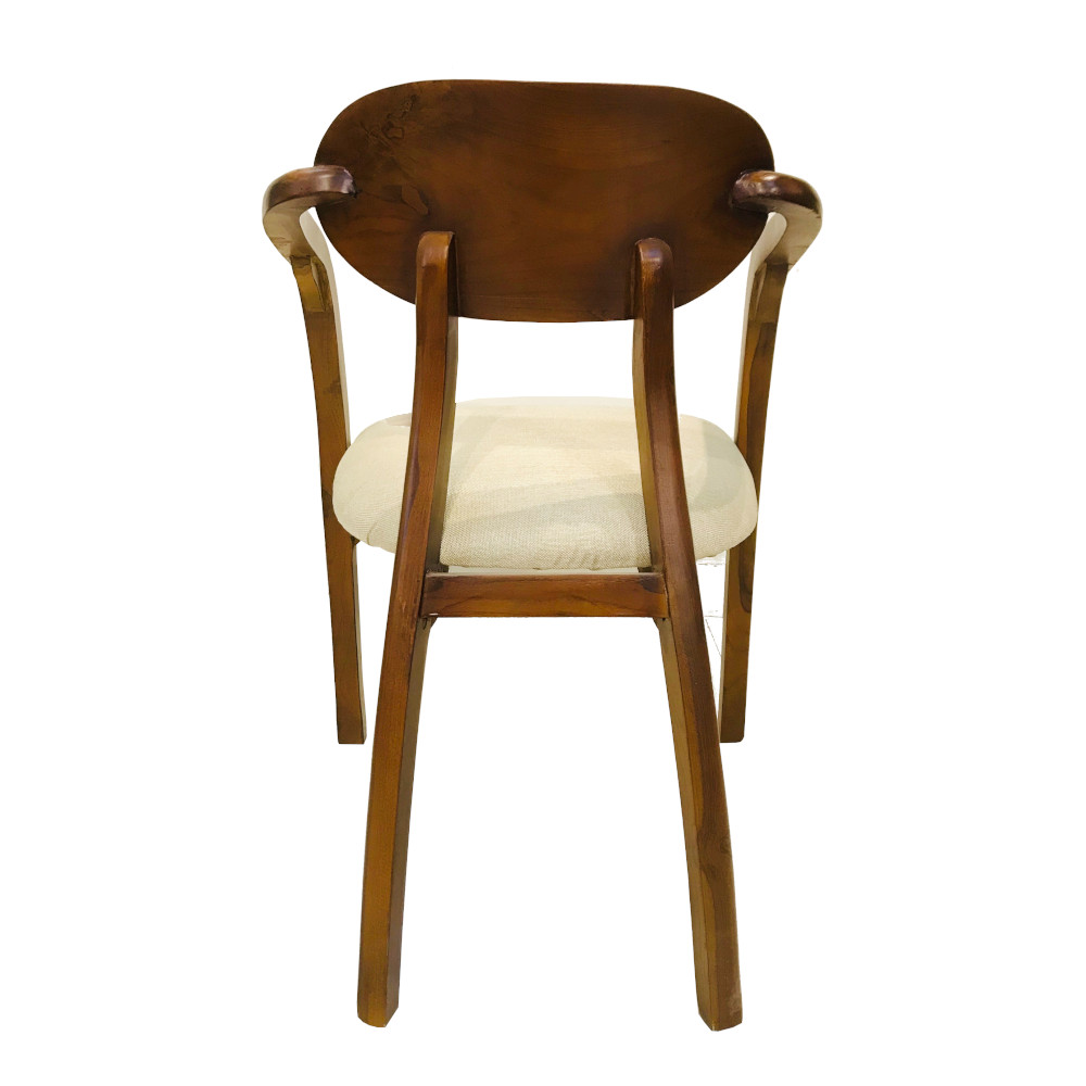 Amaltas Teak Wood Bedroom Chair with Curved Back