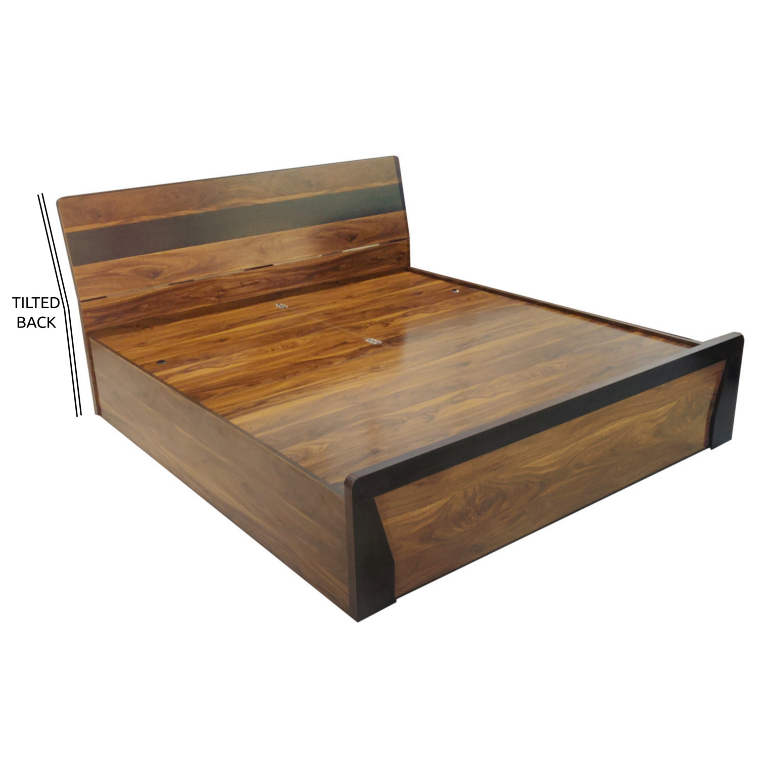 Amaltas Engineered Wood King size Bed with Box Storage and Leg Side Trolly