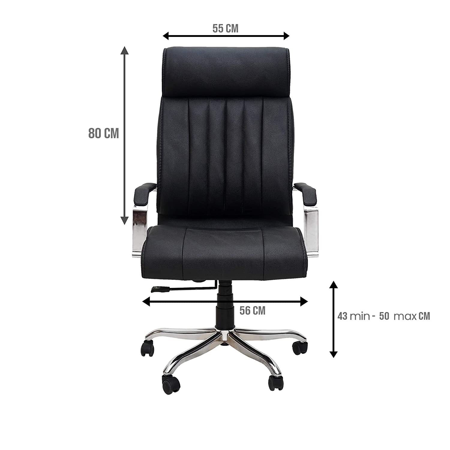 Amaltas chromium steel luxury office chair