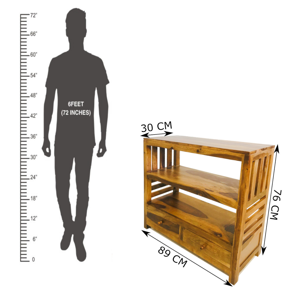 Amaltas Console Table cum Book Rack