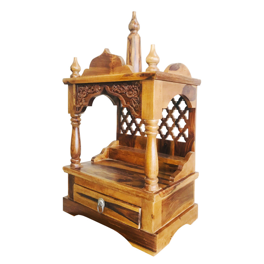 Amaltas Carved Sheesham Wood Temple