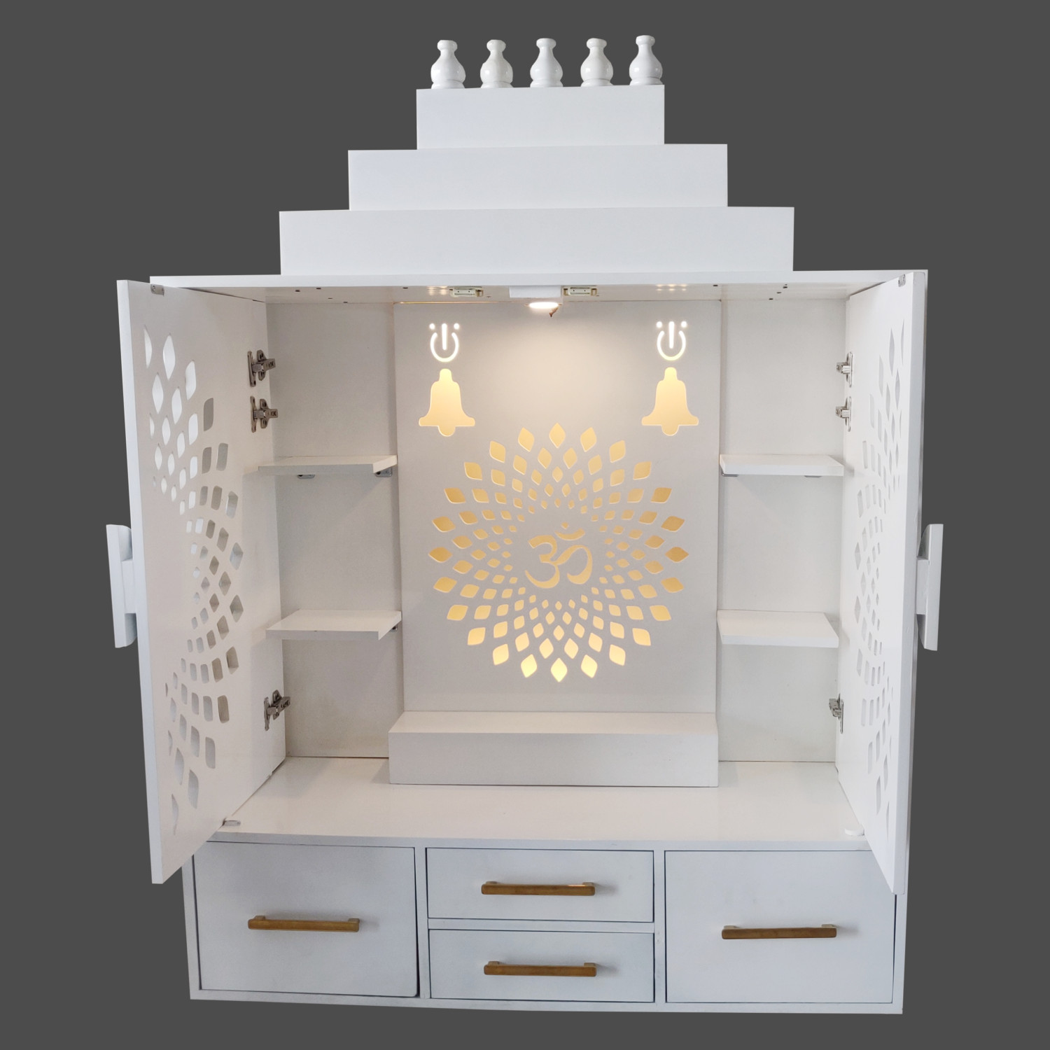 Amaltas Ground Level White Temple with Doors