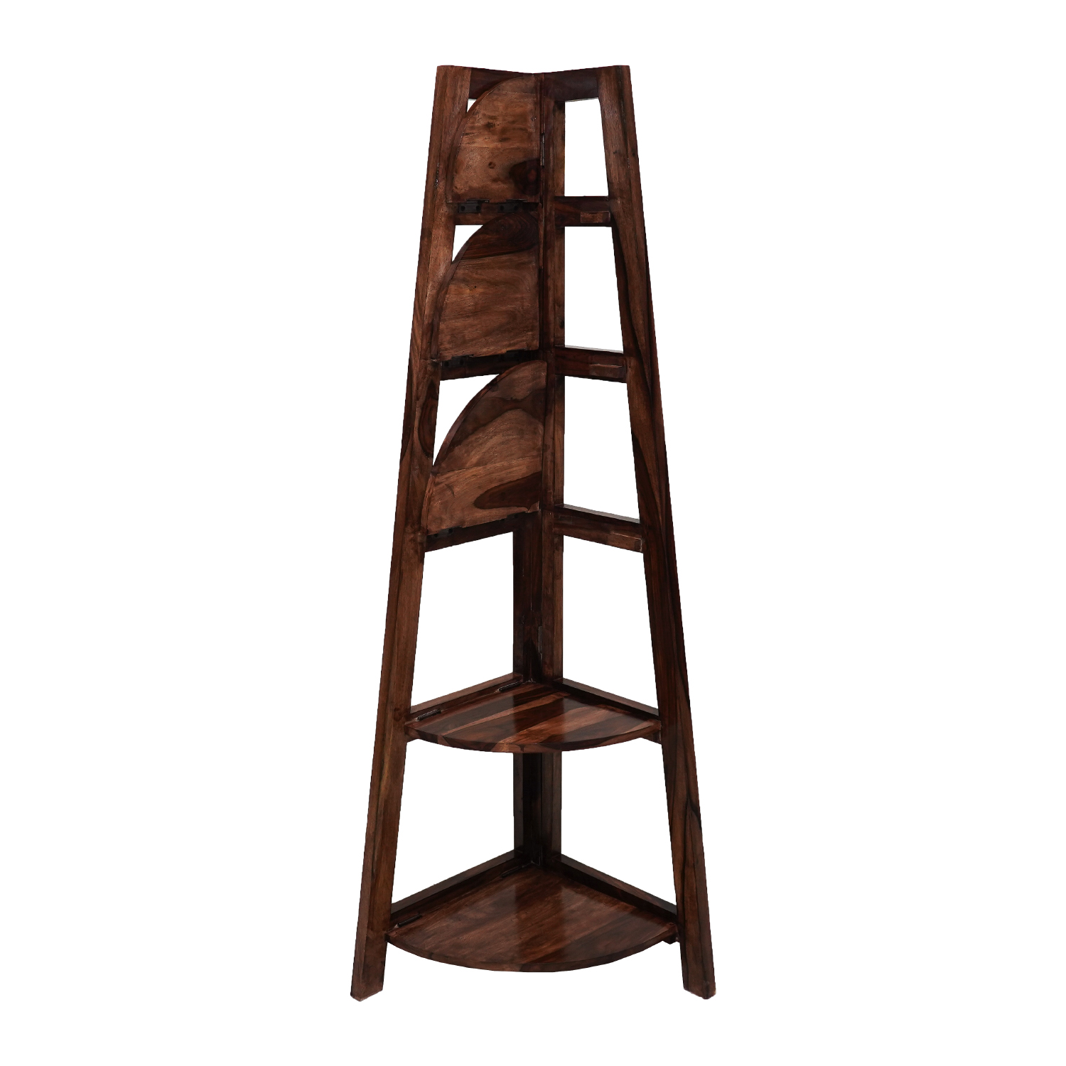 Amaltas Sheesham Wood Corner Stand cum Book Display