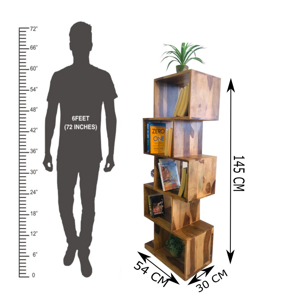 Amaltas Zig Zag-M Bookcase cum Showpiece Stand