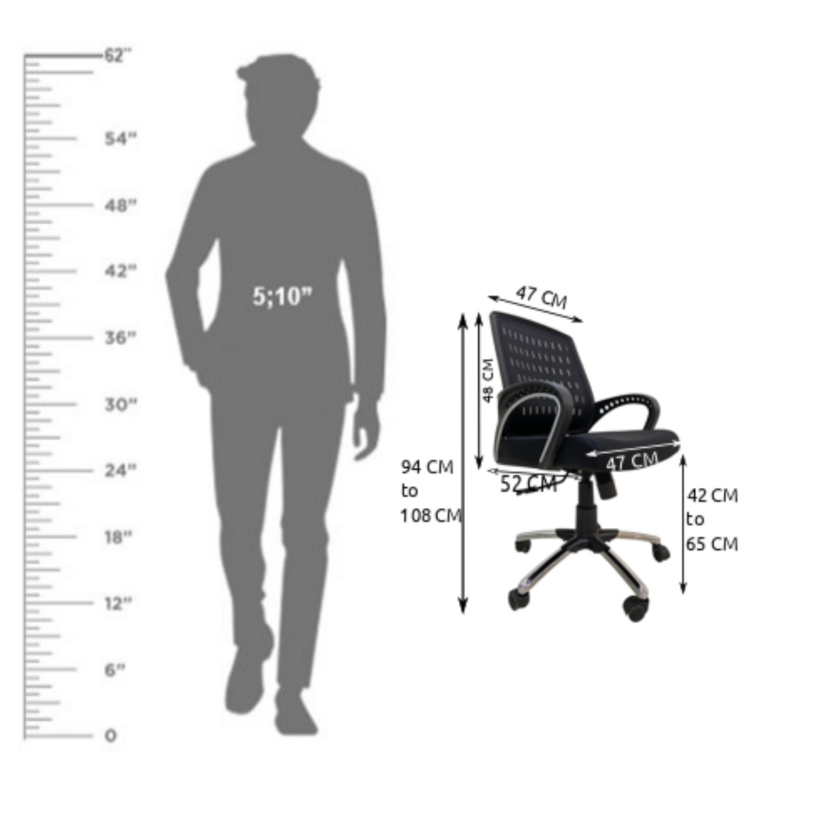 Amaltas Mesh Back Revolving Chair