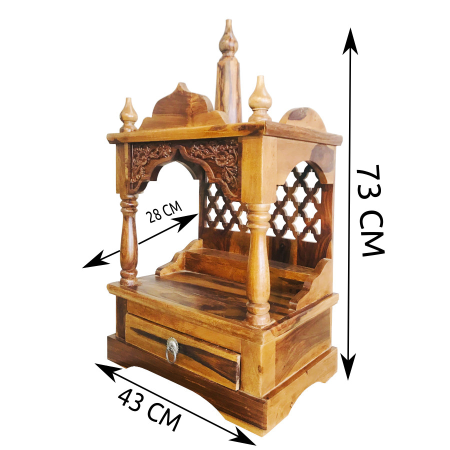 Amaltas Carved Sheesham Wood Temple