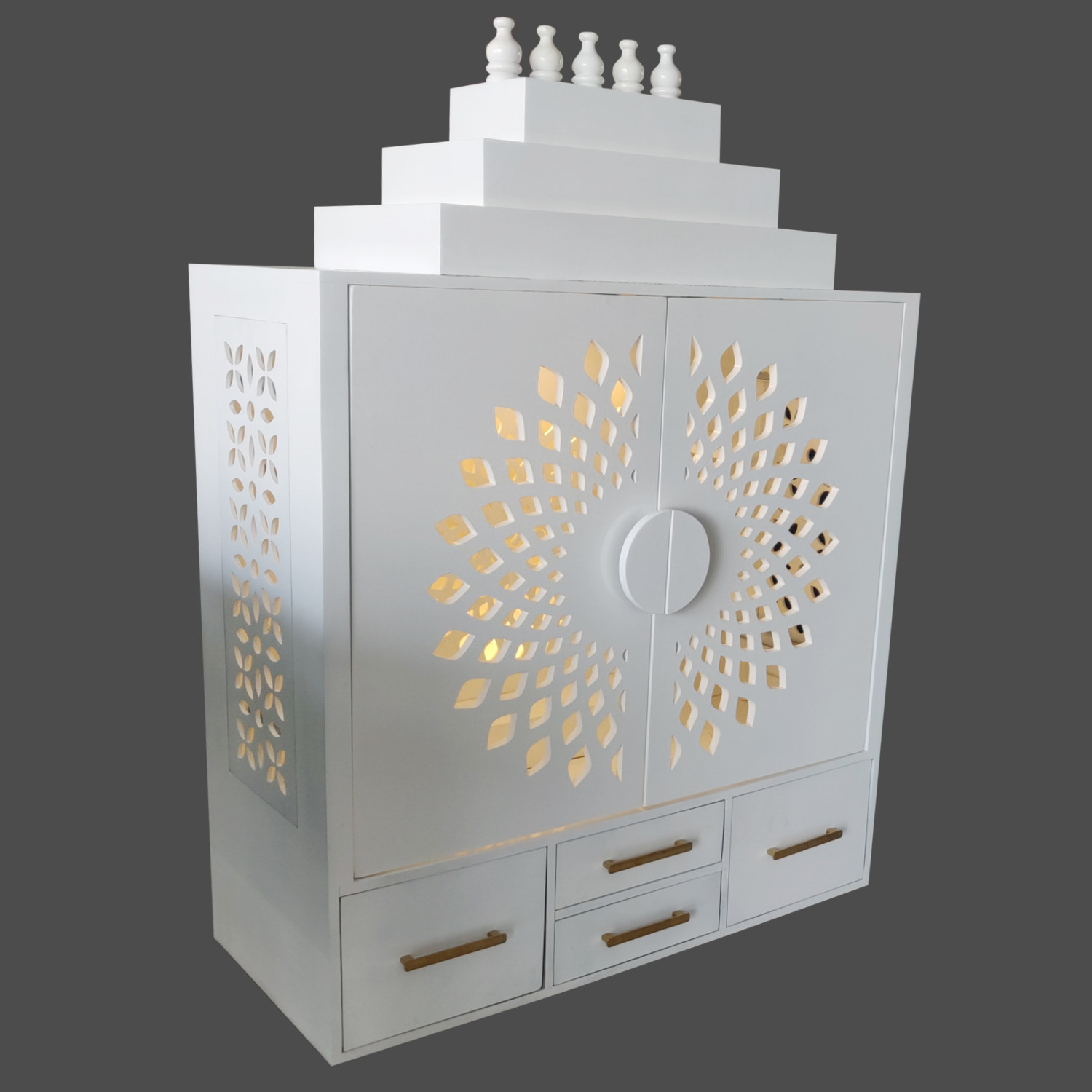 Amaltas Ground Level White Temple with Doors