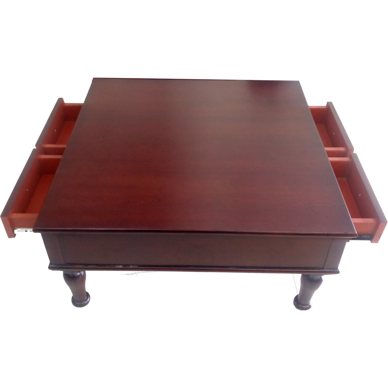 Amaltas Teak Wood Center Table with 4 Drawers