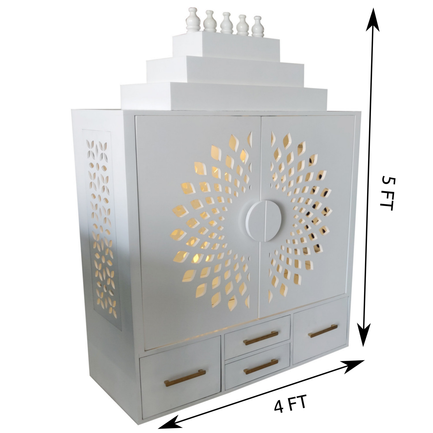 Amaltas Ground Level White Temple with Doors