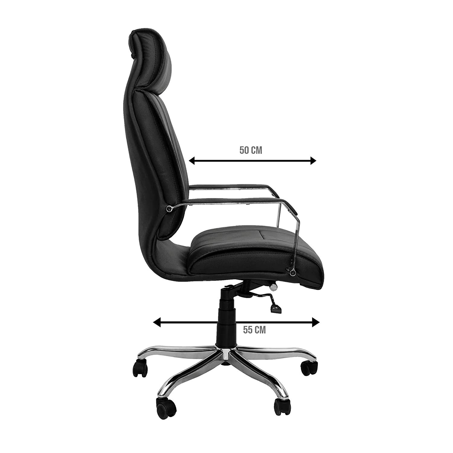 Amaltas chromium steel luxury office chair