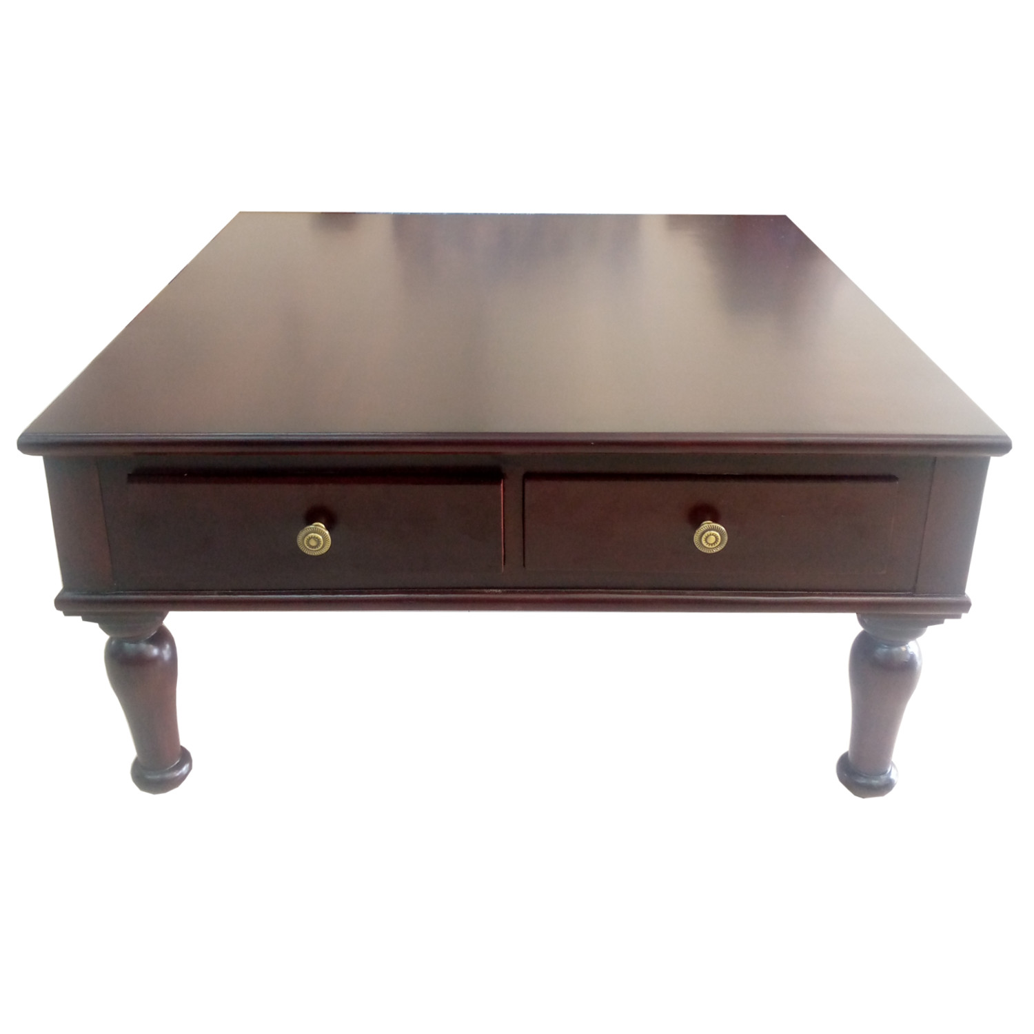 Amaltas Teak Wood Center Table with 4 Drawers