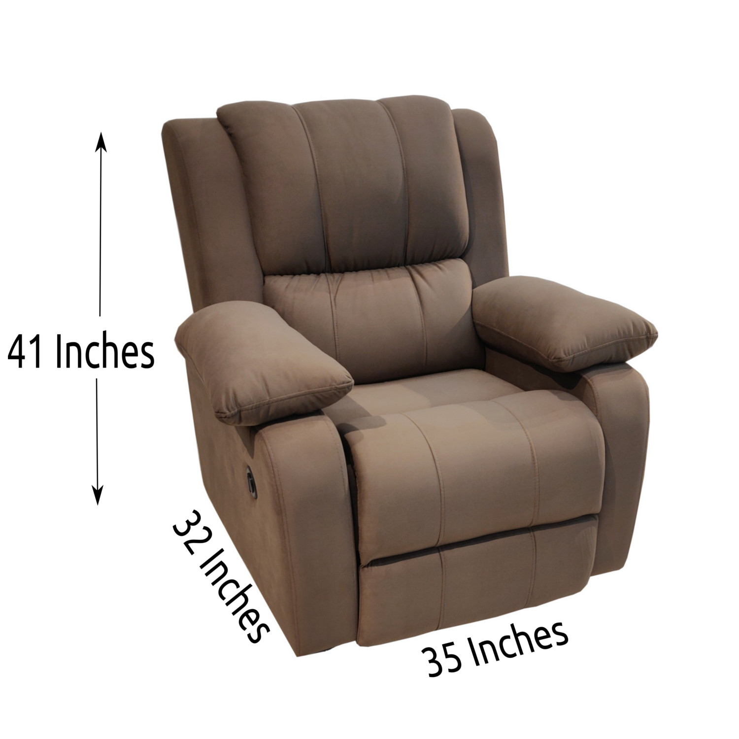 Amaltas Motorized Electric Powered Dark Brown Velvet Fabric Recliner
