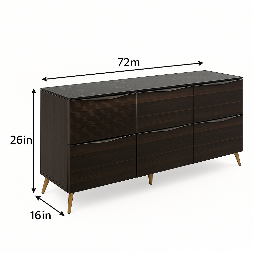 Amaltas TV Unit with 6 Drawers in Plywood & Mica