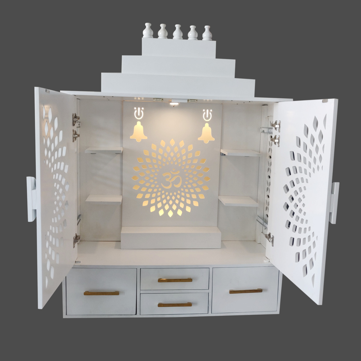 Amaltas Ground Level White Temple with Doors