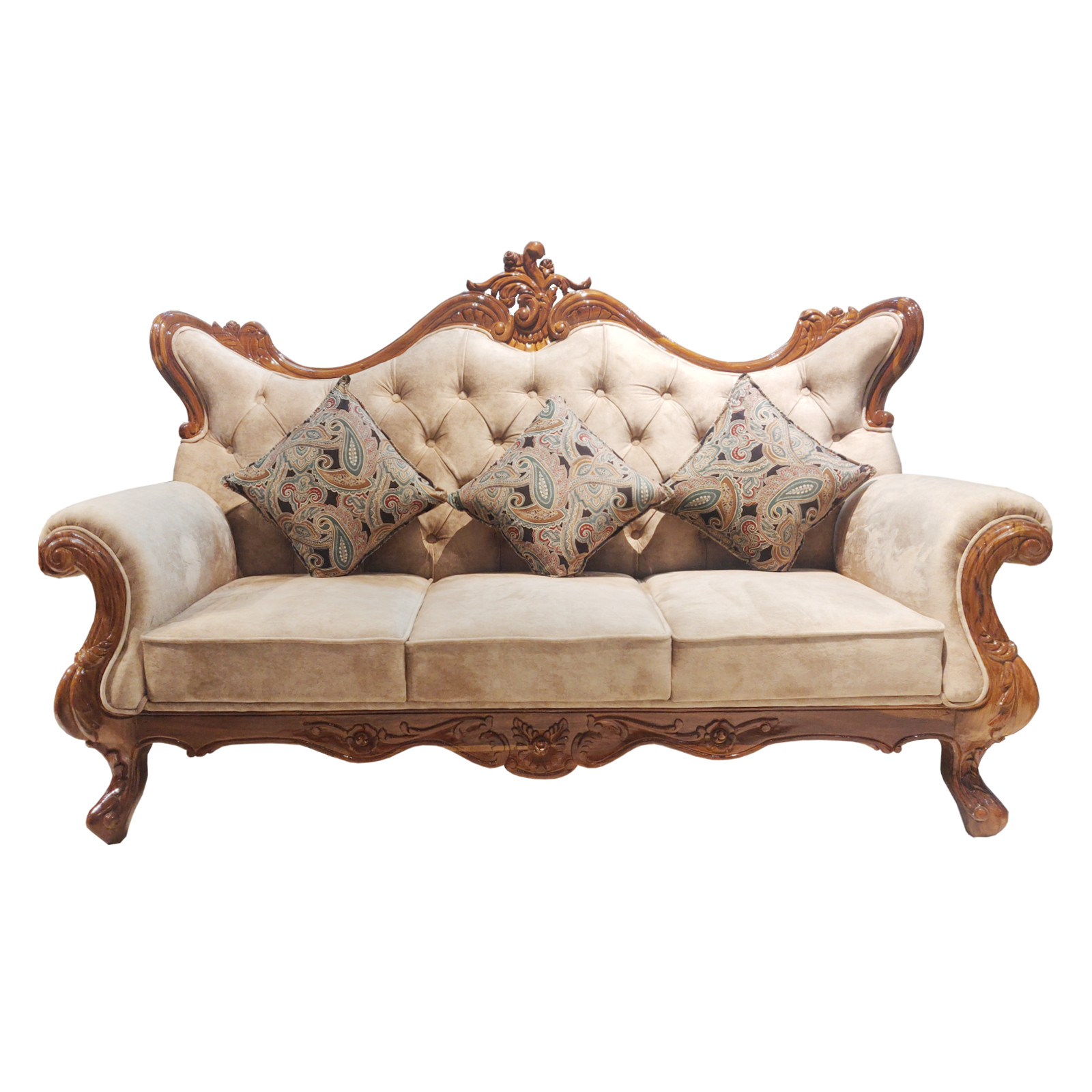 Amaltas Pure Sagwan Teak Hand Carved Sofa