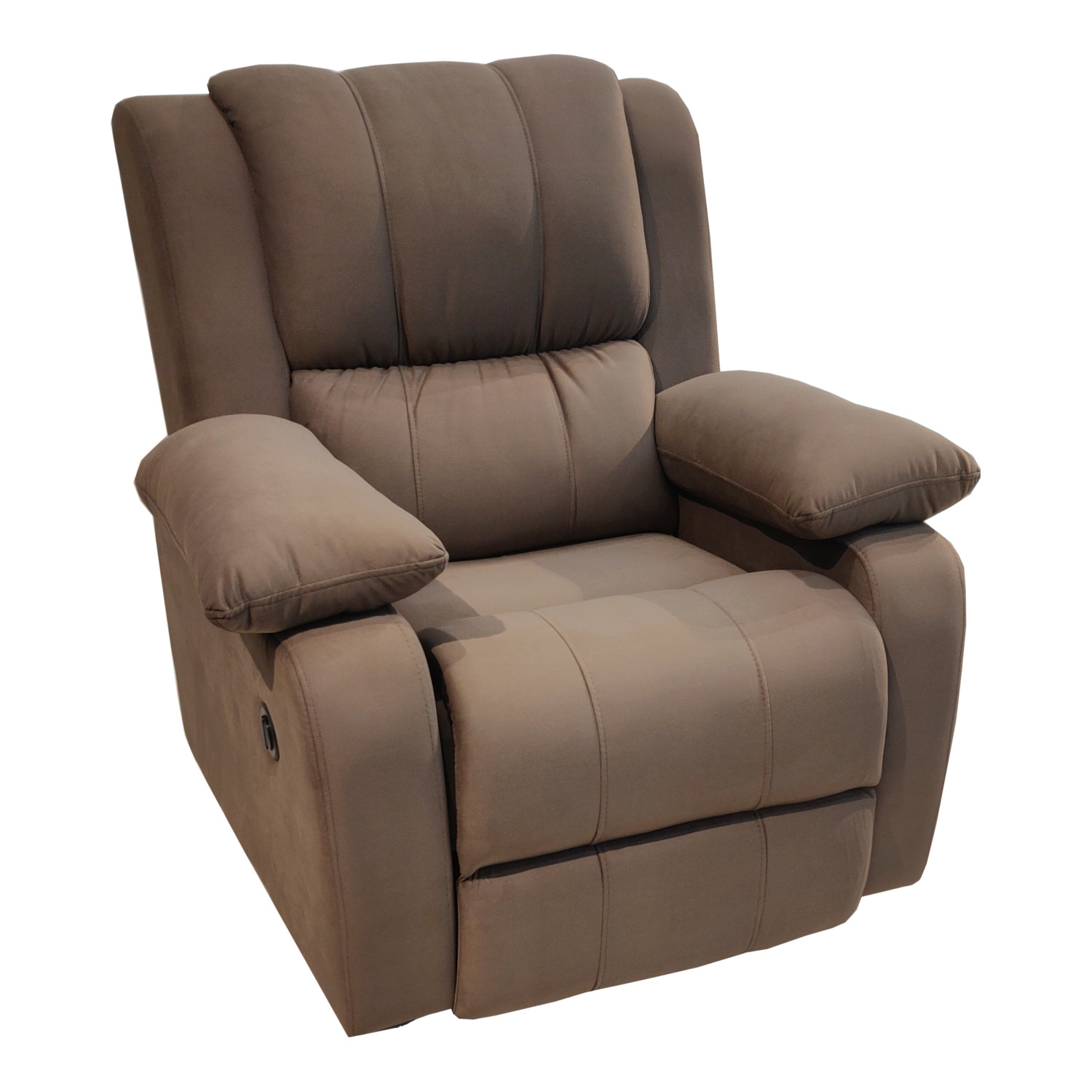 Amaltas Motorized Electric Powered Dark Brown Velvet Fabric Recliner