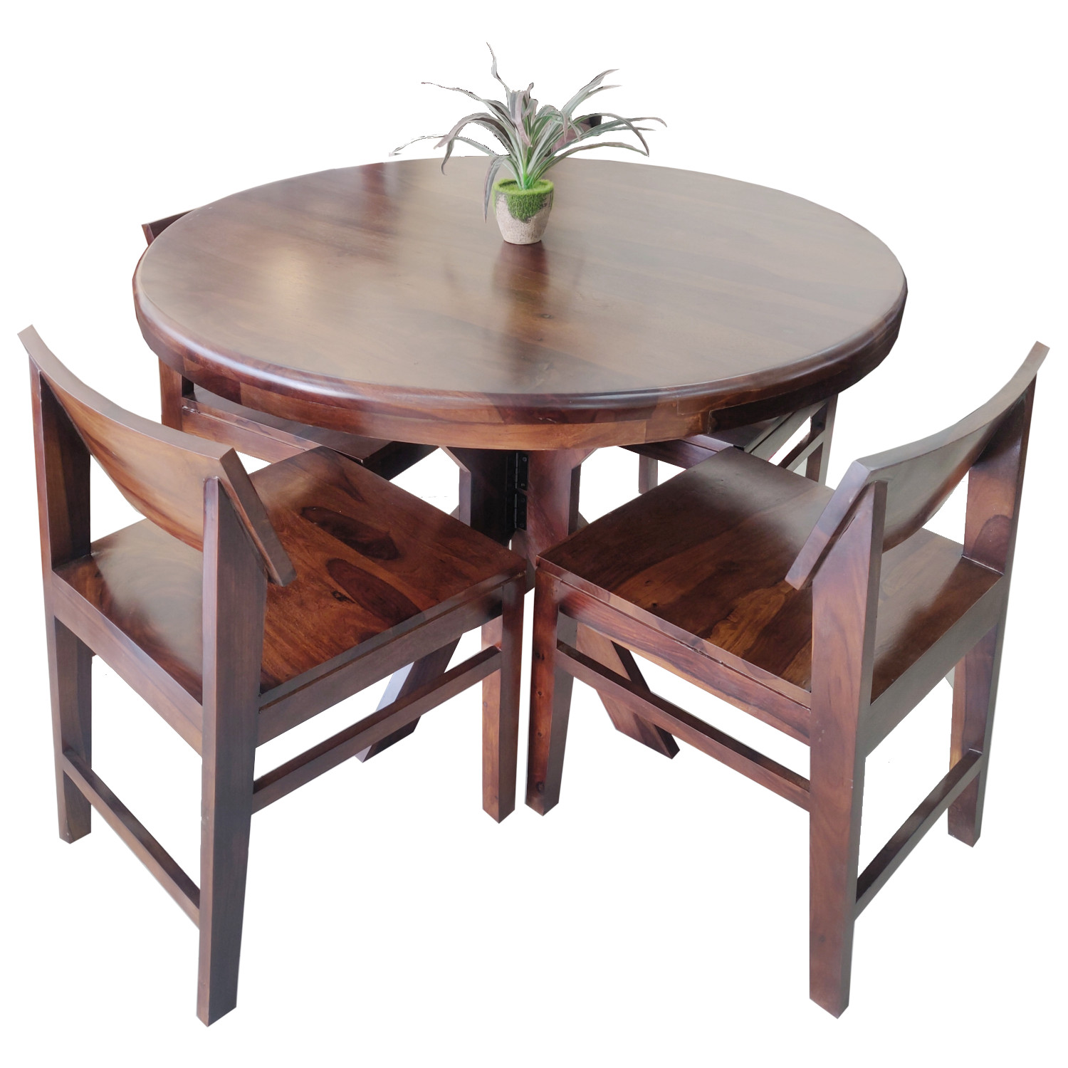 Amaltas Sheesham Wood Round Dining Set - 4 seater