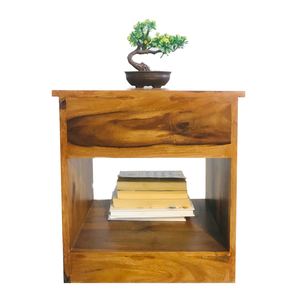 Amaltas Sheesham Wood Bedside Table One Drawer