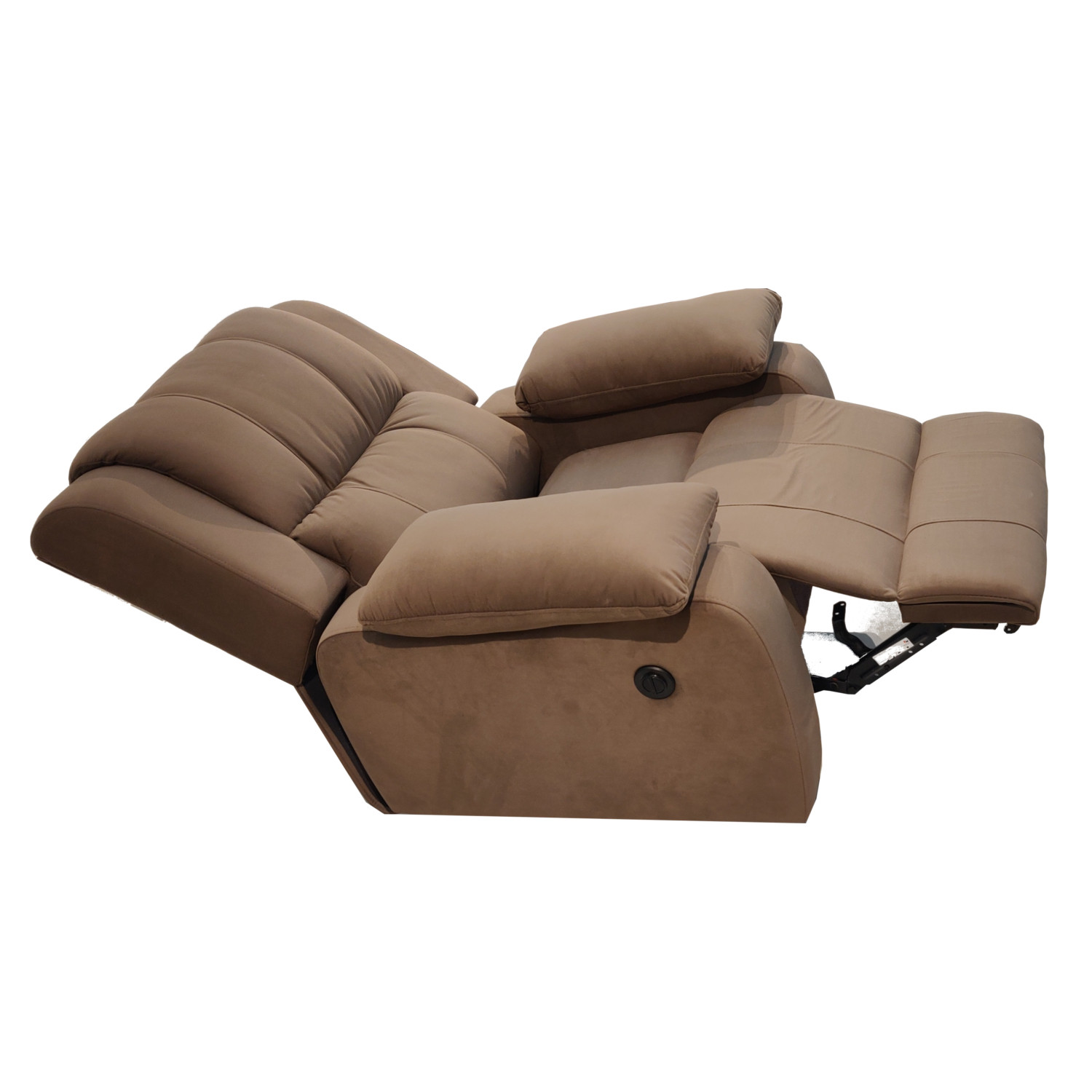Amaltas Motorized Electric Powered Dark Brown Velvet Fabric Recliner
