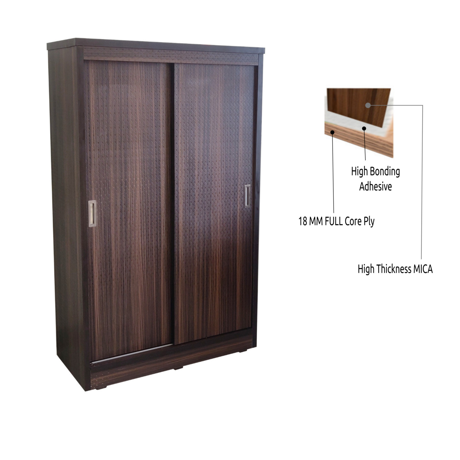 Amaltas PlyWood Sliding Door Wardrobe